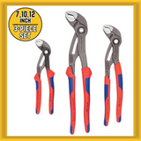 Knipex 9K008005US 7″, 10″ and 12″ Cobra Water Pump Plier in Set (3 Pieces) New