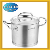 Korkmaz Proline Professional Series 4.8 Liter Extra Deep Casserole w/ Lid Silver