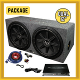 Audiopipe Bass Package Dual 12″ Subwoofer Enclosure with Amplifier & Wiring Kit