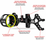 CBE CBETAC3RH Tactic 3-Pin Right Hand Archery Bow Sight