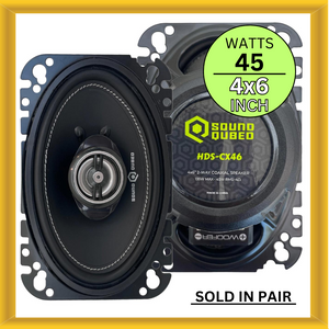 Soundqubed HDS-CX46 4×6 Inch 2-way Plate Car Speakers 45W RMS 135W Max 4 OHM New