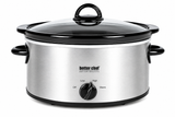 Better Chef IM-466S 4 Quart Oval 3 Settings Slow Cooker Stainless with Glass Lid