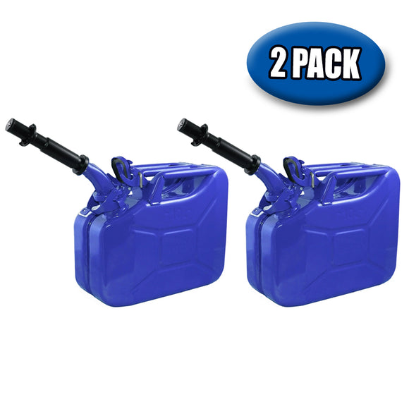 Wavian Blue 10 Liter Original NATO Jerry Steel Kerosene Can - 2 PACK