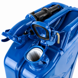 Wavian 20L 5 Gallon NATO Steel Jerry Can w/ Spout Blue (4 Pack)