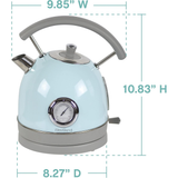 West Bend Electric Kettle Retro-Styled with Auto-Shutoff & Boil-Dry Protection