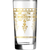 Luminarc 15.25 Ounce Clear Glass with Marrakech Real Gold Real Gold, Set of 4