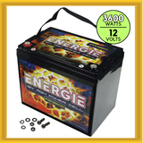 Energie PR3600 3600 Watt 75Ah Capacity 12 Volt Power Cell Positive Terminal Left