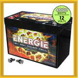 Energie PR4000 4000 Watt 90Ah Capacity 12 Volt Power Cell Left Positive Terminal