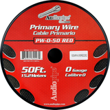 Audiopipe 0 Gauge 50Ft. 15.2 Meters Primary Car Audio Power Wire (RED) NEW