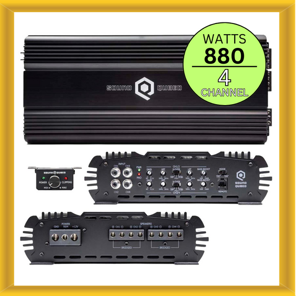 SoundQubed Q4-150 4 Channel Class A/B Car Amplifier 880 Watts Power 2 OHM Stable