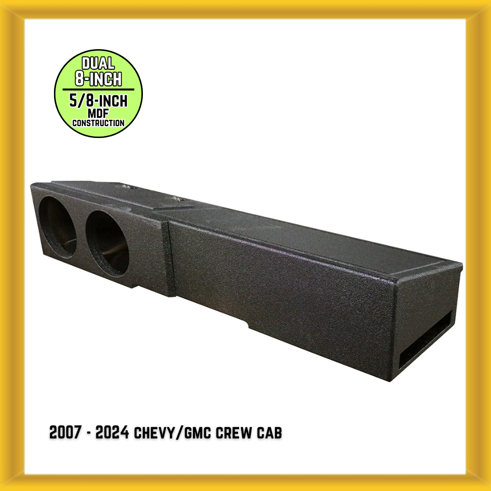 QPower QBOMB Dual 8" Ported Woofer Car Enclosure for Chevy/GMC Crew Cab ’07-’24