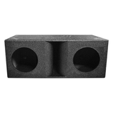 QPower QBOMB Dual 10" Horn-Ported Empty Car Woofer Enclosure with Bedliner Spray
