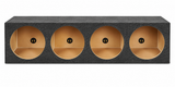 Q Power QHD124HOLE Quad 12" Sealed Subwoofer Box Enclosure 4-Hole MDF
