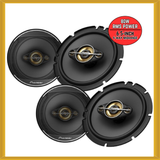 x2 Pioneer TS-A1681F 6.5-inch 80W RMS Power 4-Way Midrange Coaxial Car Speakers