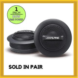 Alpine S-Series S-S10TW 1 Inch Silk Dome Car Tweeter 80 Watts RMS Power Set