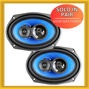 QPower QP693 6×9″ 6x9-Inch 500W Max Power 4-OHM Impedance 3-Way Car Speakers