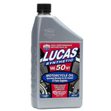 6 x Lucas Oil 10765 Synthetic SAE 50W Motorcycle Oil 1 Quart for V-Twin