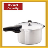 Presto 8-Quart Aluminum Hand Control Pressure Cooker 1000 Watts Silver New