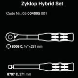 Wera 1/2” Drive Zyklop Hybrid Switch Ratchet with Handle Extension | 05004095001