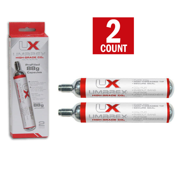 Umarex 88g High Grade CO2 Cartridges Prefilled Air gun CO2 Cylinders - 2 Count