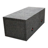 QPower Dual 12″ Sealed Heavy Duty Square Empty Woofer Box